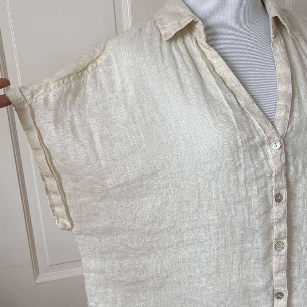 C&C California 100% Linen Button-Up Top size L - Picture 3 of 10